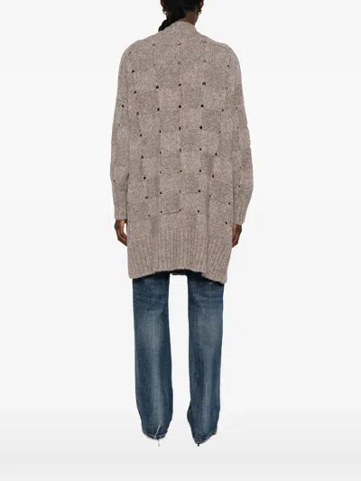 Ely Ely Check-knit Cardigan In Multi
