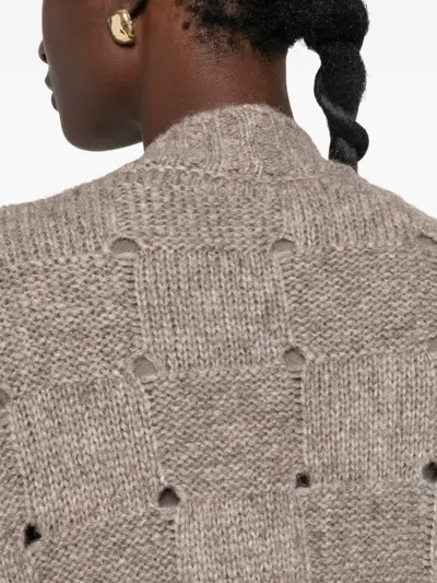 Ely Ely Check-knit Cardigan In Multi