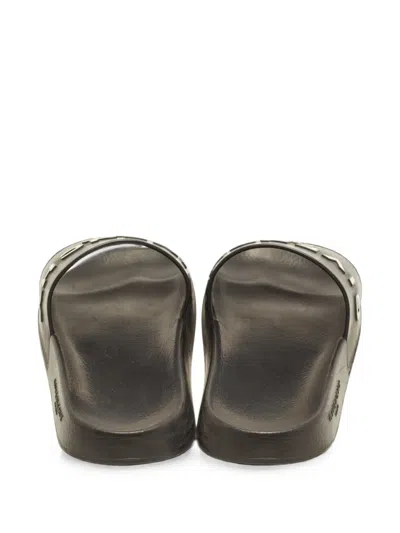 Pre-owned Givenchy Logo-print Slides In Black