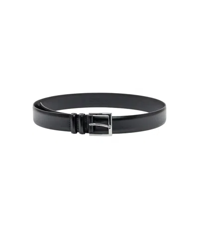 Orciani Dark Blue Solid Belt In Black