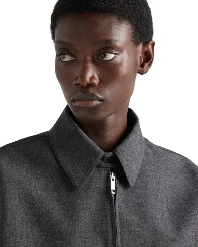 Prada Bomber Jacket In Gray
