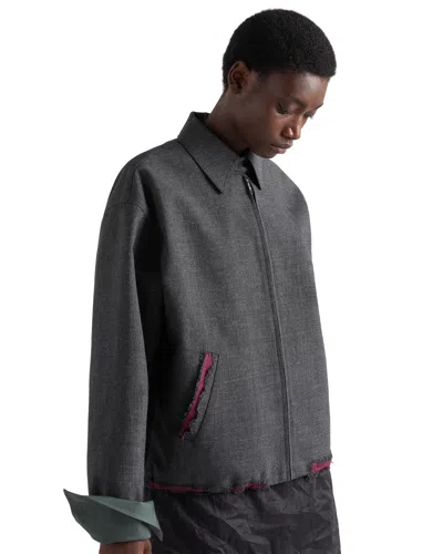 Prada Bomber Jacket In Gray