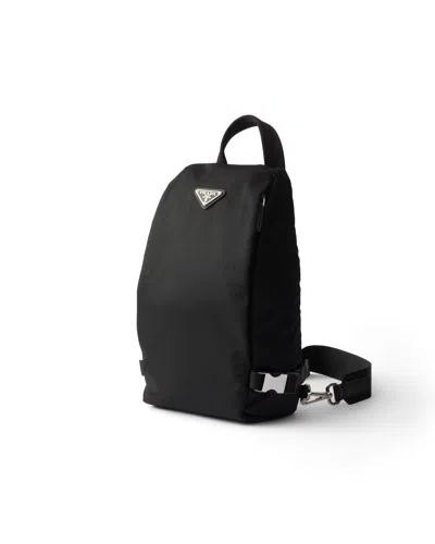Prada Re-nylon And Saffiano Leather Backpack In Black