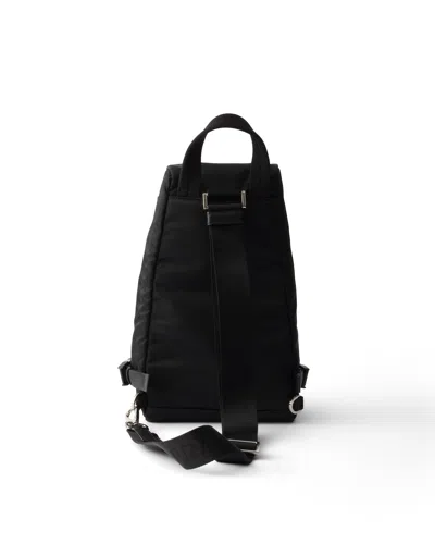 Prada Re-nylon And Saffiano Leather Backpack In Black