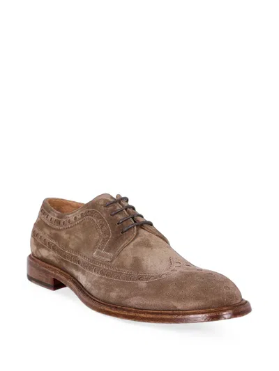 Corvari Brogue-detail Suede Shoes In Multi