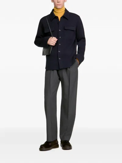 Sandro Boiled Wool Overshirt In Multi