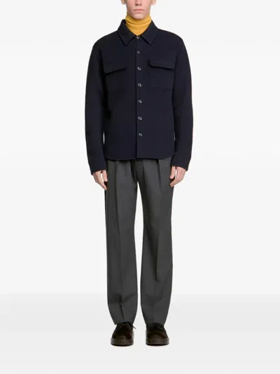 Sandro Boiled Wool Overshirt In Multi