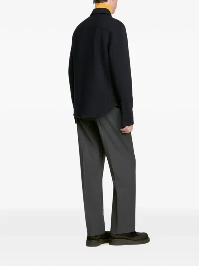 Sandro Boiled Wool Overshirt In Multi