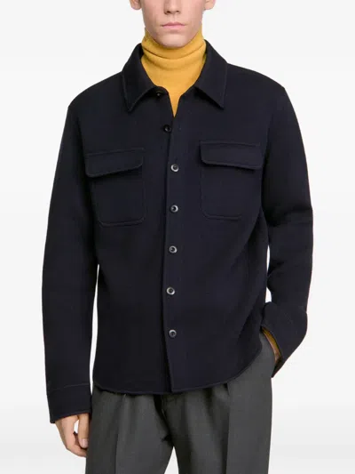 Sandro Boiled Wool Overshirt In Multi