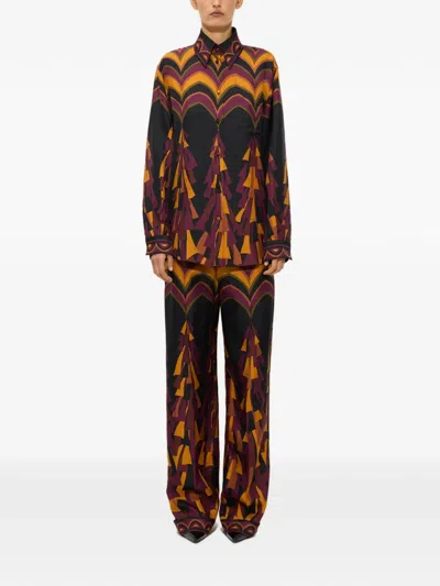 Pucci Baiadera Print Silk Pants In Multi