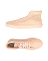 Vans Perforated Hi Tops In Pale Pink