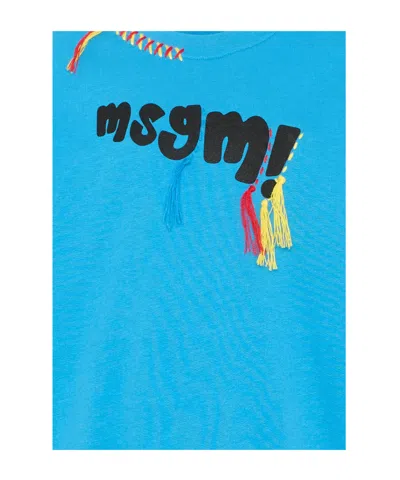 Msgm Logo-detail Sweatshirt In Blue