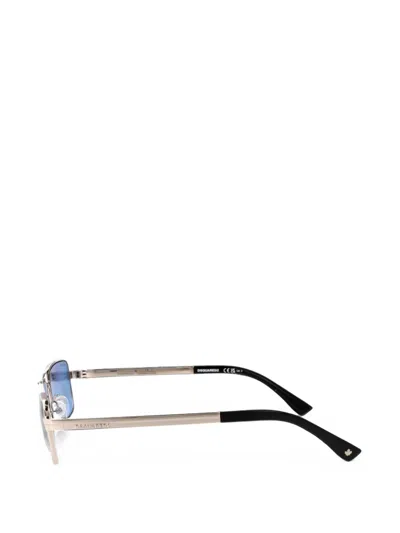 Dsquared2 Rectangle-frame Sunglasses In Silver