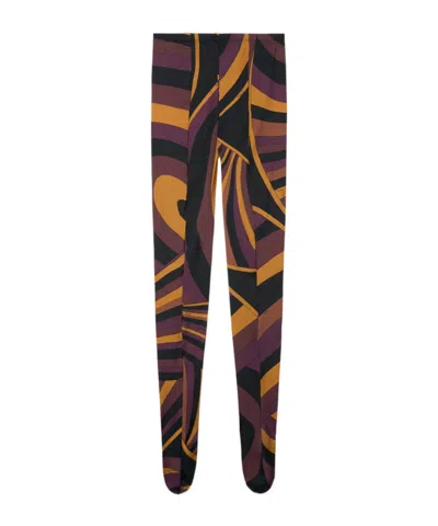 Pucci Iride Print Footed Tights In Multi