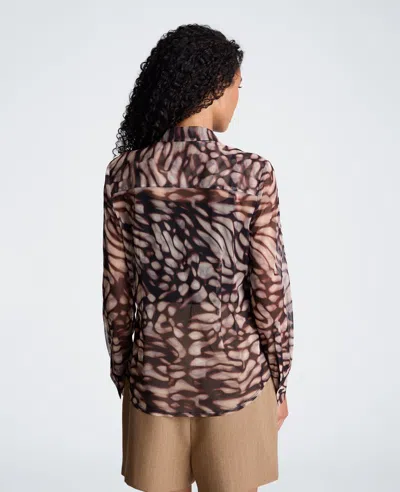Kenneth Cole Front Button Shirt In Multi