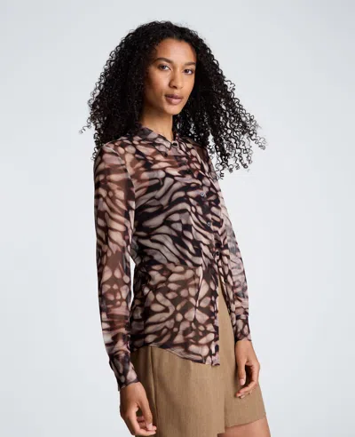 Kenneth Cole Front Button Shirt In Multi