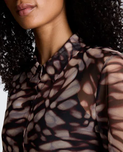 Kenneth Cole Front Button Shirt In Multi