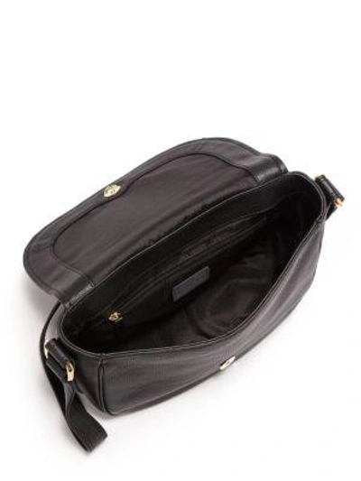 Shop Milly Astor Leather Saddle Bag In Black