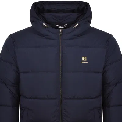 Hackett Heritage Puffer Jacket Navy In Blue