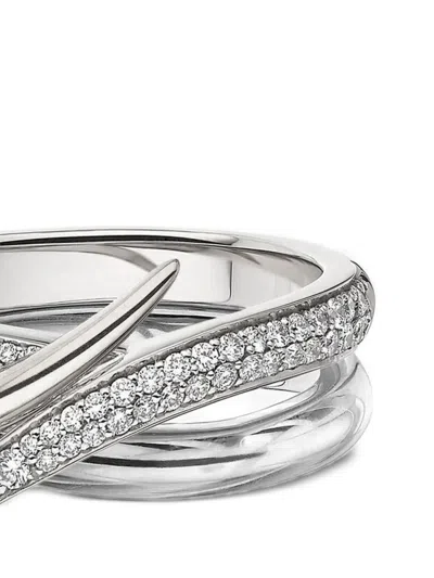Shaun Leane Interlocking Diamond Ring Set In Silver