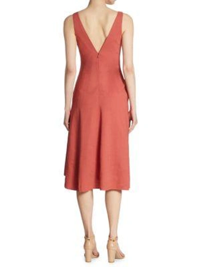 Shop Theory Tadayon Asymmetrical Dress In Carmine Red