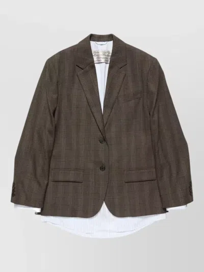 Acne Studios Wool Blend Single Breasted Blazer In Brown