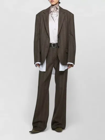 Acne Studios Wool Blend Single Breasted Blazer In Brown