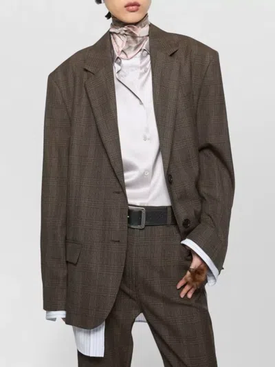 Acne Studios Wool Blend Single Breasted Blazer In Brown