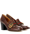 Gucci Leather Mid-heel Loafer In Brown