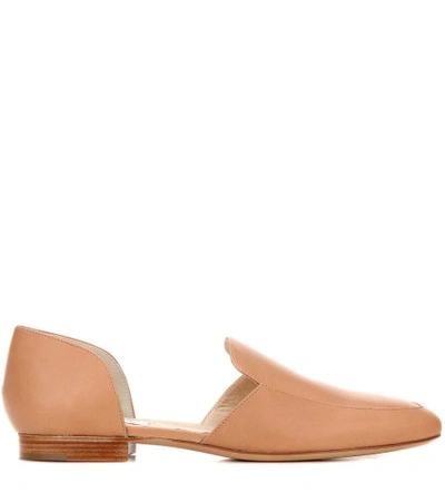 Shop Gabriela Hearst Francis Leather Loafers In Tae