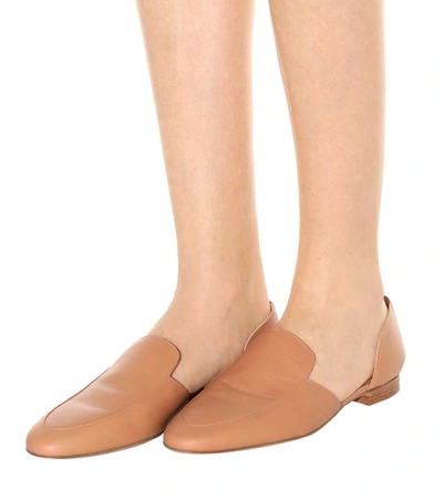 Shop Gabriela Hearst Francis Leather Loafers In Tae