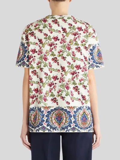 Etro T-shirt With Berry Pattern In Multi