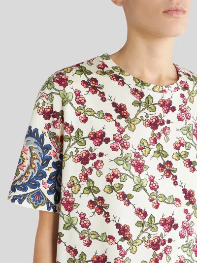 Etro T-shirt With Berry Pattern In Multi