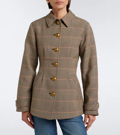 Veronica Beard Severine Prince Of Wales Check Jacket In Multicoloured