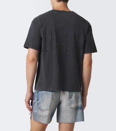 Satisfy Distressed Logo-print T-shirt In Black