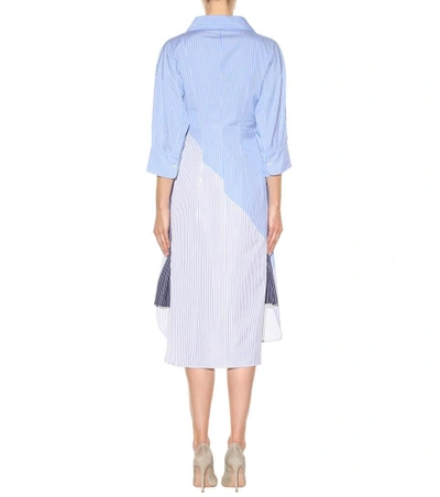 Shop Stella Mccartney Striped And Printed Cotton Dress In Sky Llue