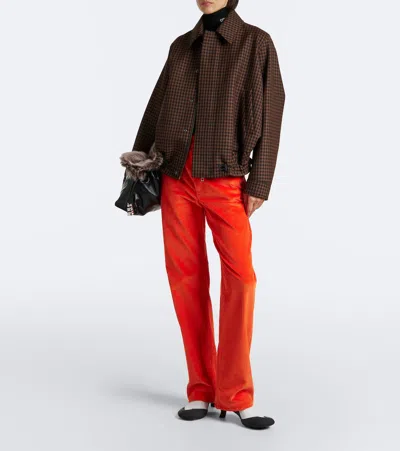 Loewe Wool-blend Drawstring Jacket In Brown