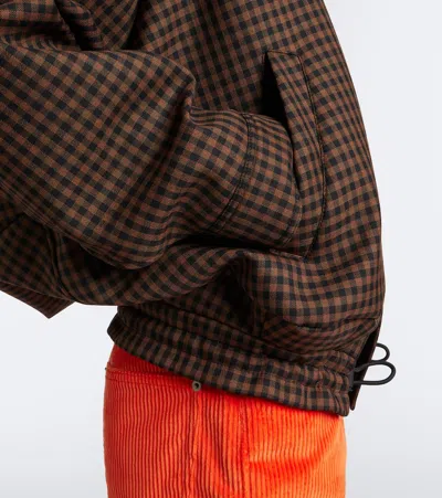 Loewe Wool-blend Drawstring Jacket In Brown