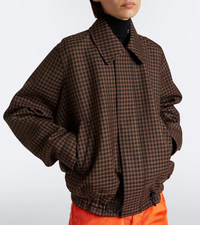 Loewe Wool-blend Drawstring Jacket In Brown