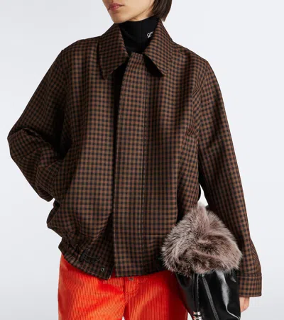 Loewe Wool-blend Drawstring Jacket In Brown