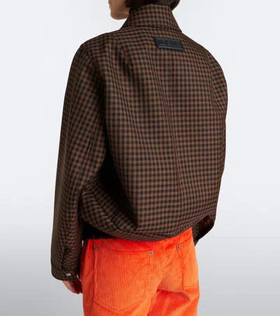 Loewe Wool-blend Drawstring Jacket In Brown