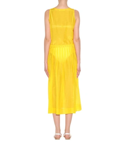 Shop Diane Von Furstenberg Cotton And Silk-blend Dress In Sue Yellow
