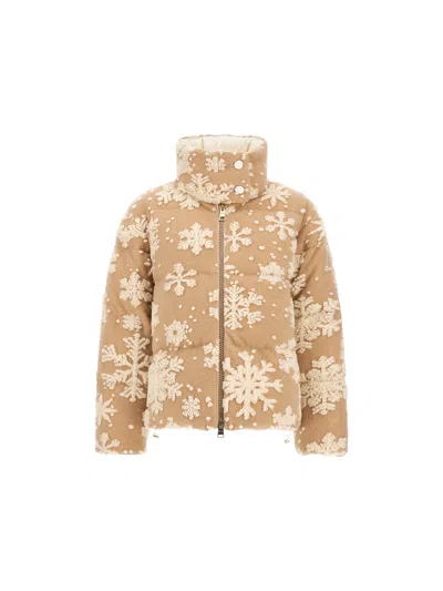 Herno Snowflake-jacquard Quilted Jacket In White
