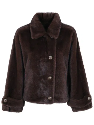 Drhope Faux Fur Jacket 9139.eko Mi2 Ganache In Brown