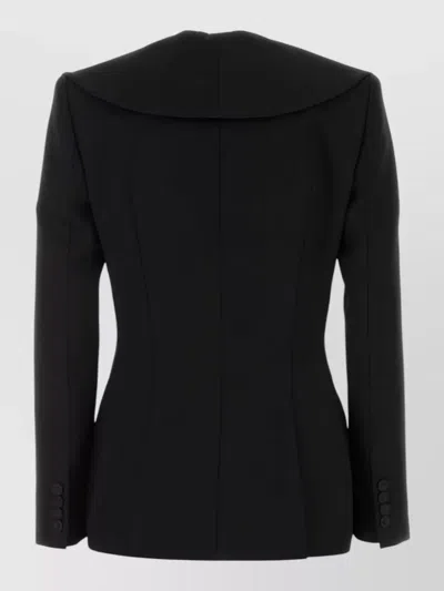 Alexander Mcqueen Structured Tailored Jacket With Statement Lapels In Black