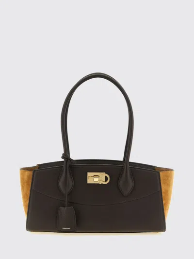 Ferragamo Double-handle Handbag In Brown