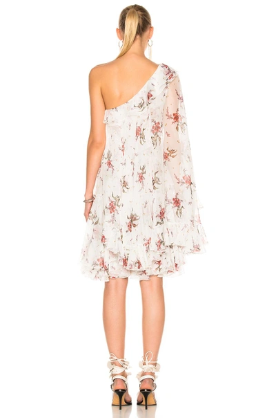 Shop Giambattista Valli One Shoulder Mini Dress In Floral, White. In Ivory Floral