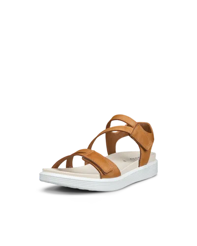 Ecco Soft Three Strap Sandal In Brown