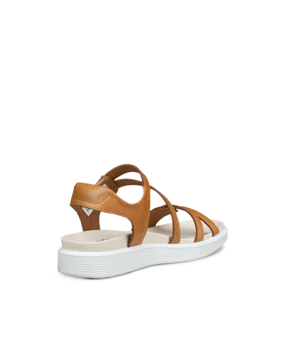 Ecco Soft Three Strap Sandal In Brown