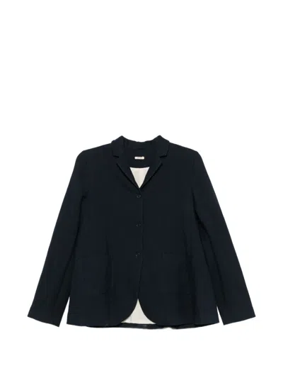Apuntob Button-up Notched-lapel Blazer In Blue